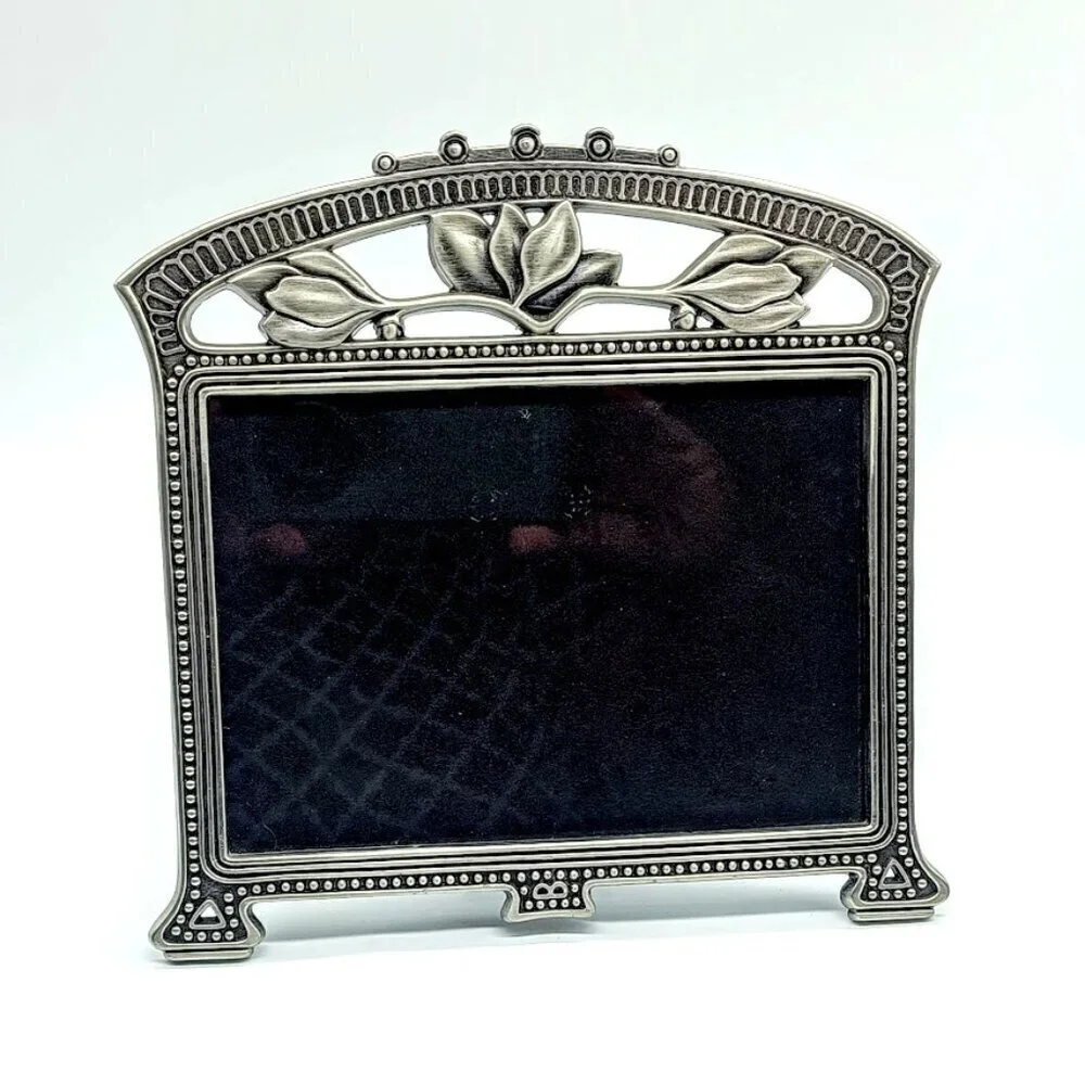 Vintage Weston Gallery Antique Floral Pewter Picture Frame